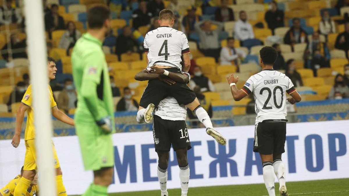 Jerman menang tipis atas Ukraina 2-1 di UEFA Nations League. (Foto: AP/Efrem Lukatsky)