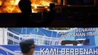 Demo UU Cipta Kerja berujung ricuh membuat sejumlah fasilitas menjadi sasaran amuk massa. Salah satunya halte TransJ Bundaran HI.