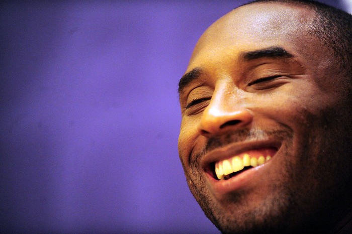 GUANGZHOU, CHINA - JULY 29:  (CHINA OUT) NBA player Kobe Bryant of the Los Angeles Lakers smiles during a meet and greet with fans at Jinan University on July 29, 2010 in Guangzhou, Guangdong Province of China.  (Photo by VCG/Getty Images)