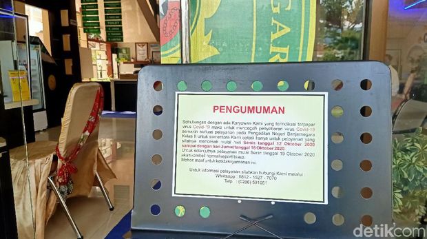 Suasana di PN Banjarnegara, Senin (12/10/2020).