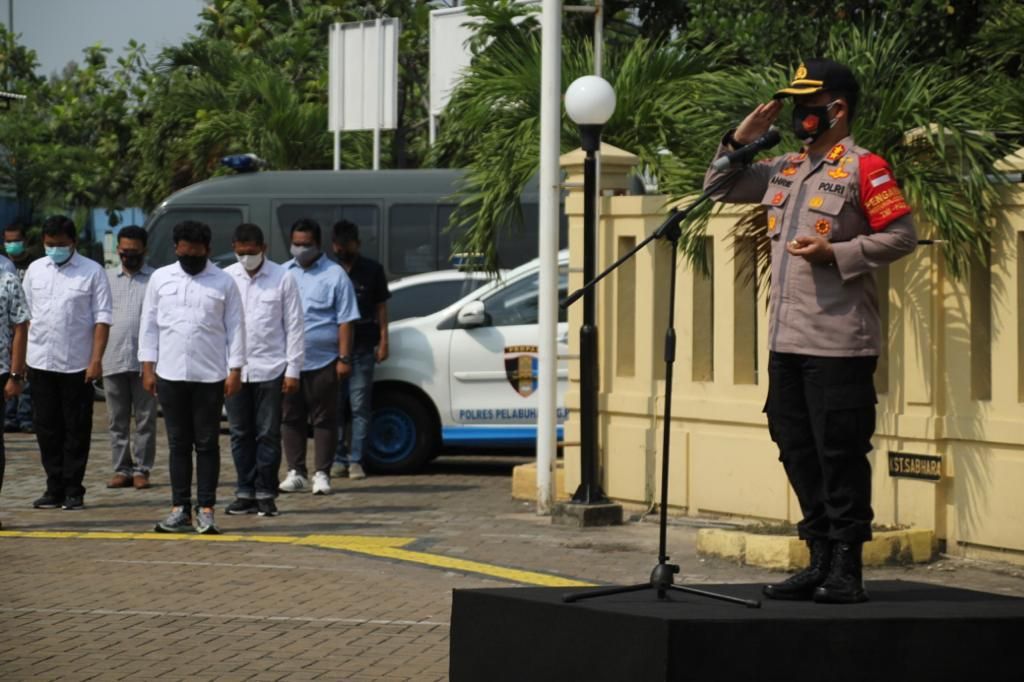 Apel kesiapan pengamanan aksi unjuk rasa Polres Pelabuhan Tanjung Priok