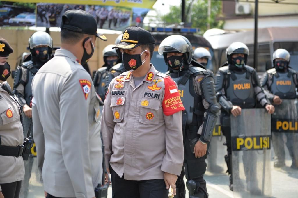 Apel kesiapan pengamanan aksi unjuk rasa Polres Pelabuhan Tanjung Priok