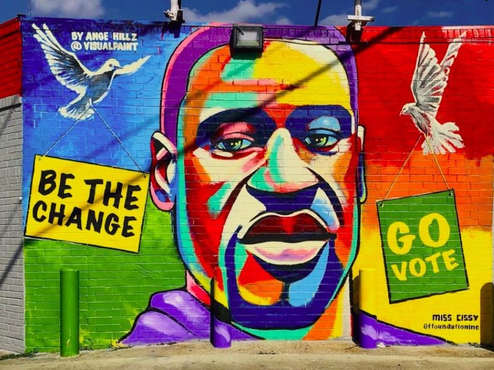 Mural George Floyd Jelang Pilpres AS