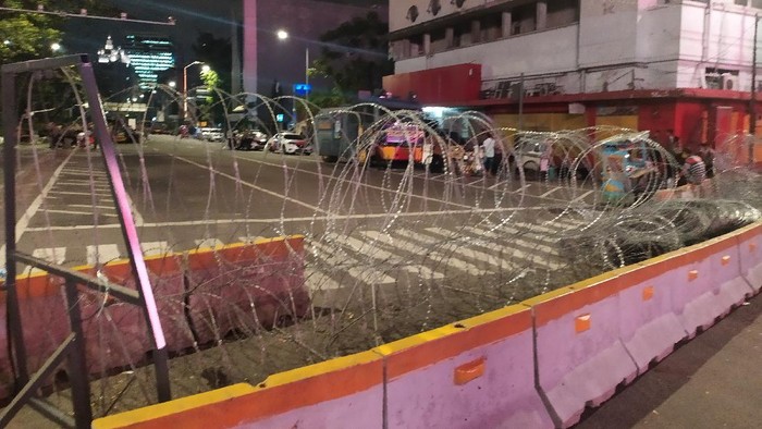 Polisi masih berjaga di kawasan Harmoni, Jakarta Pusat (Arun-detikcom)