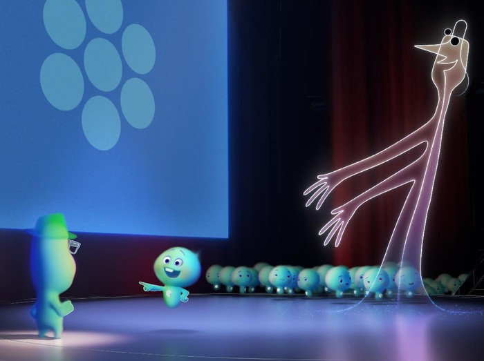 In Disney and Pixar’s “Soul,” a middle-school band teacher finds himself in The Great Before—a fantastical place where new souls get their personalities, quirks and interests before they go to Earth. There he meets the ubiquitous Counselors who run the You Seminar and the precocious soul, 22, who has never understood the appeal of the human experience. Directed by Academy Award® winner Pete Docter, co-directed by Kemp Powers and produced by Academy Award® nominee Dana Murray, p.g.a., “Soul” opens in U.S. theaters on November 20, 2020. “Soul” opens in U.S. theaters on November 20, 2020. ©2020 Disney/Pixar. All rights reserved.