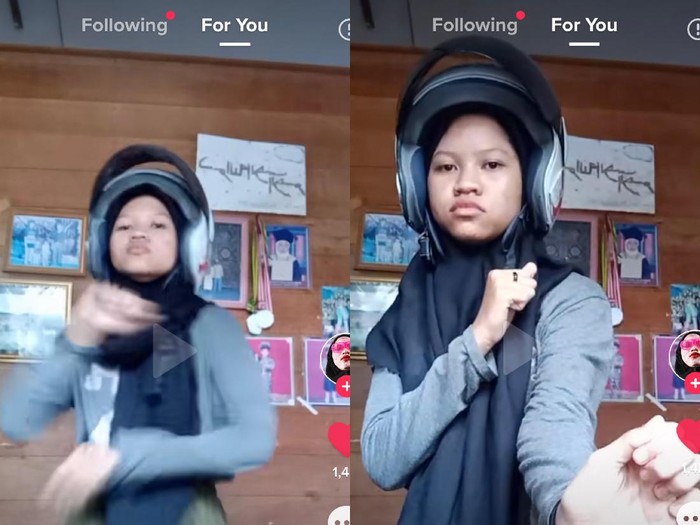 tiktok Siti Rahmaniah yang viral di TikTok mode getar