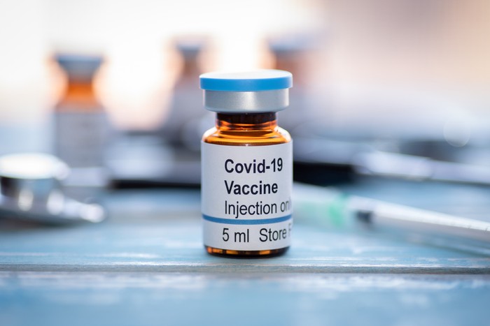 Illustrative picture of covid-19 coronavirus vaccine vial