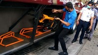 Begini penampakan bagasi khusus untuk penumpang Bus JR Connexion yang membawa sepeda.