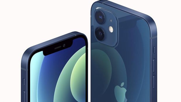 This image provided by Apple shows one of the new iPhone 12 equipped with technology for use with faster new 5G wireless networks that Apple unveiled Tuesday, Oct. 13, 2020. (Apple via AP)