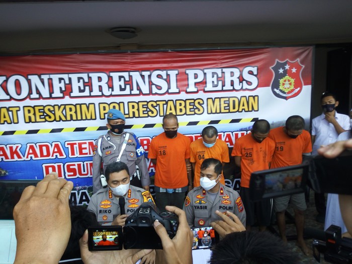 Konferensi pers di Polrestabes Medan (Datuk Haris-detikcom)