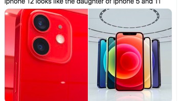 iPhone 12 menurut meme ini seperti keturunan kawin silang antara iPhone 5 dan iPhone 11. Foto: istimewa