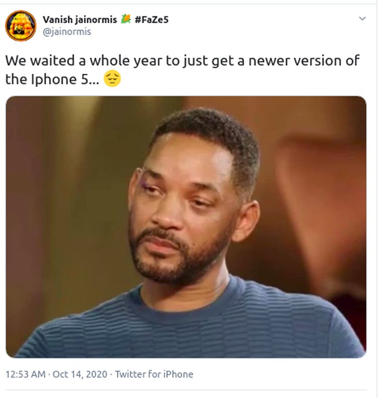 meme iphone 12 vs iphone 5 twitter