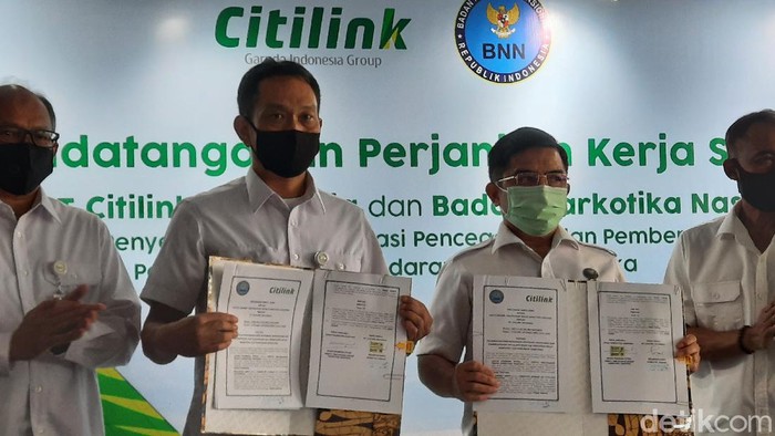 Perjanjian kerja sama di bidang Pencegahan Pemberantasan Penyalahgunaan dan Peredaran Gelap Narkotika (P4GN) itu ditandatangani oleh Direktur Operasi Citilink Erlangga Sakti dan Deputi Bidang Pencegahan BNN Anjan Pramuka Putra.