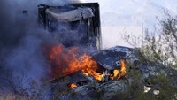 Tabrakan beruntun yang melibatkan sejumlah kendaraan terjadi di Quartzsite, Arizona, AS, Rabu (14/10) waktu setempat.