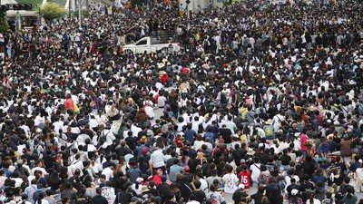 Potret Lautan Manusia di Tengah Aksi Unjuk Rasa Thailand