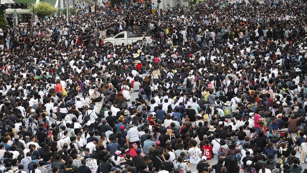 Potret Lautan Manusia di Tengah Aksi Unjuk Rasa Thailand