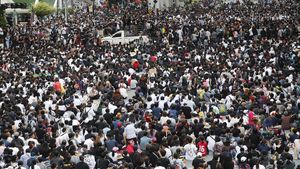 Potret Lautan Manusia di Tengah Aksi Unjuk Rasa Thailand