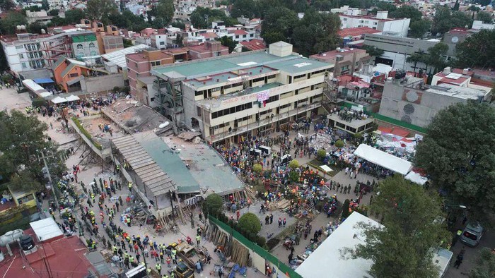 Nineteen children were among those killed when the school collapsed in the 2017 earthquake Mario VAZQUEZ AFP/File