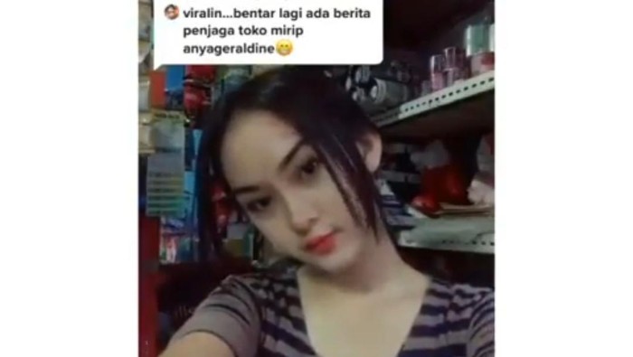 Viral penjaga warung kelontong di Cianjur mirip Anya Geraldine