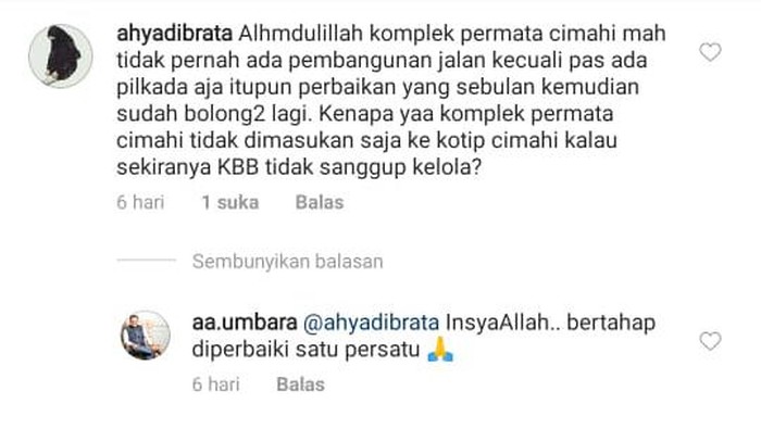 Warga Bandung Barat keluhkan jalan rusak.