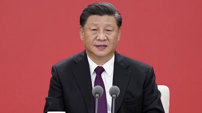 In this photo released by Chinas Xinhua News Agency, Chinese President Xi Jinping speaks during an event to commemorate the 40th anniversary of the establishment of the Shenzhen Special Economic Zone in Shenzhen in southern Chinas Guangdong Province, Wednesday, Oct. 14, 2020. President Xi Jinping promised Wednesday new steps to back development of Chinas biggest tech center, Shenzhen, amid a feud with Washington that has disrupted access to U.S. technology and is fueling ambitions to create Chinese providers. (Zhang Ling/Xinhua via AP)