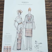 Awalnya prosesi akad nikah akan dilangsungkan memakai adat Lampung. Baju megah dengan ekor menyapu lantai rancangan Didiet Maulana pun telah dibuat. Foto: YouTube Nikita Willy Official