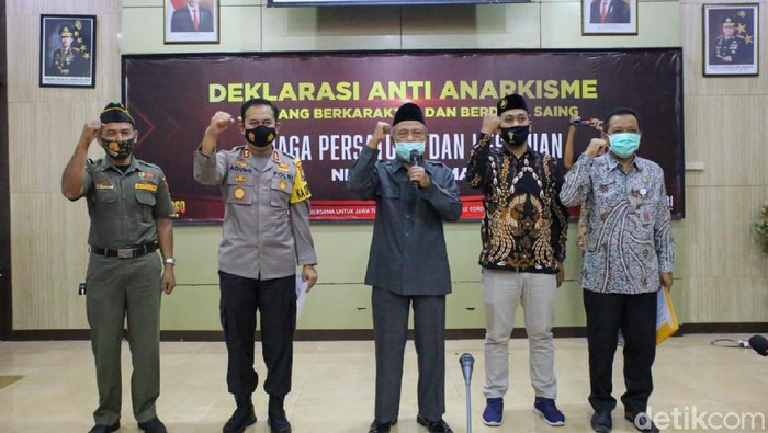 Deklarasi Anti-Anarkisme Jombang Berkarakter dan Berdaya Saing digelar di ruang JCC Polres Jombang