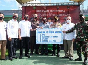 Dirut Pupuk Kaltim Rahmad Pribadi Donasi APD sampai Masker ke TNI