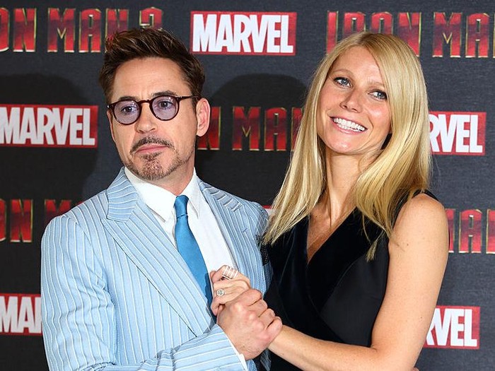 166805880 LONDON, ENGLAND - APRIL 17: Gwyneth Paltrow and Robert Downey Jr attend the Iron Man 3 photocall at The Dorchester on April 17, 2013 in London, England. (Photo by Mike Marsland/Getty Images)