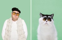 Manusia dan kucing yang mirip
