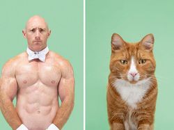 Potret Gemas Kucing dan Manusia yang Seperti Kembar