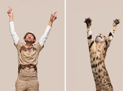 Potret Gemas Kucing dan Manusia yang Seperti Kembar