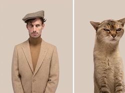 Potret Gemas Kucing dan Manusia yang Seperti Kembar