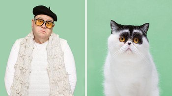 Semua model manusianya didandani agar terlihat mirip dengan kucing-kucing yang lucu ini. Foto: Gerrard Gethings