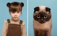 Manusia dan kucing yang mirip