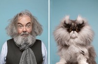 Manusia dan kucing yang mirip