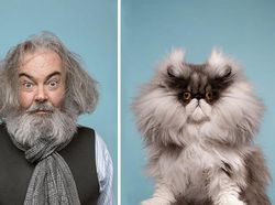 Potret Gemas Kucing dan Manusia yang Seperti Kembar