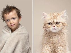 Potret Gemas Kucing dan Manusia yang Seperti Kembar
