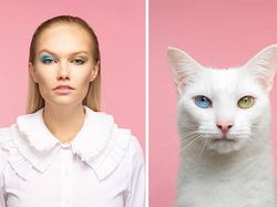 Potret Gemas Kucing dan Manusia yang Seperti Kembar