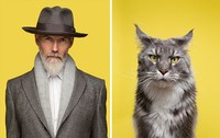 Manusia dan kucing yang mirip