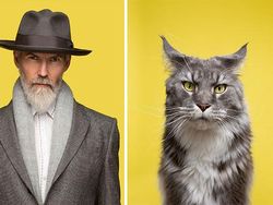 Potret Gemas Kucing dan Manusia yang Seperti Kembar