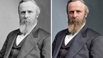 Rutherford B. Hayes, Presiden AS ke-19 1877-1881. Foto: Instagram/jbcolourisation