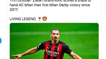 Padahal Zlatan baru sembuh dari virus Corona tapi langsung tampil trengginas. Foto: istimewa