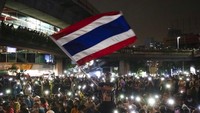 Aksi unjuk rasa masih dilakukan para demonstran di kawasan Bangkok, Thailand, pada akhir pekan kemarin. AP Photo/Sakchai Lalit.