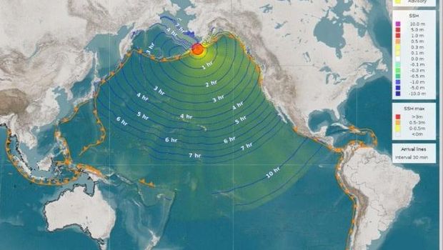 Ilustrasi gempa Alaska