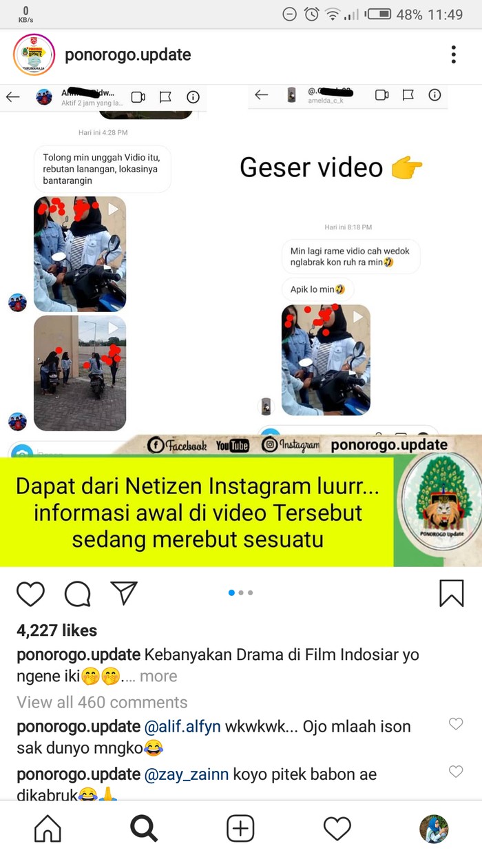 Sekelompok cewek di Ponorogo diduga ribut soal cowok.