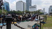Aksi demonstrasi digelar bertepatan dengan momen satu tahun Presiden Joko Widodo-Wakil Presiden Maruf Amin.  