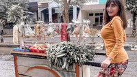 Begini jadinya kalau Angela jadi penjual sayur gerobak. Pasti pembelinya langsung banyak nih. Foto: Instagram angelalee87