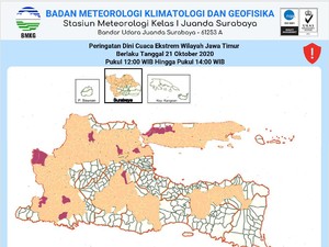 Surabaya Mendung, BMKG Sebut Ada Sejumlah Wilayah Akan Diguyur Hujan