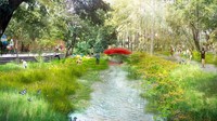 Sungai sepanjang taman akan dinaturalisasi dengan pelebarang dan perubahan profil tanggul. Nantinya bisa jadi kolam retensi saat hujan. 